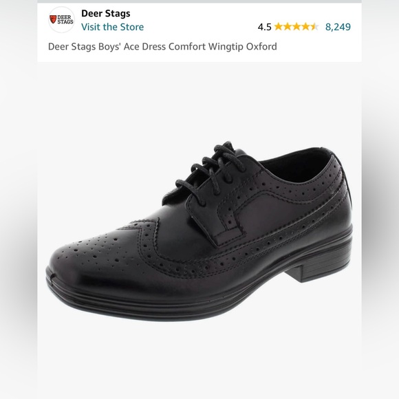 Deer Stags boys Oxford, Black, 6 Wide Big Kid US - Picture 5 of 6
